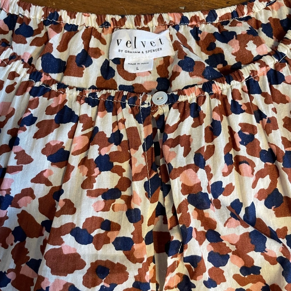 Velvet Flutter Sleeve Blouse Size L